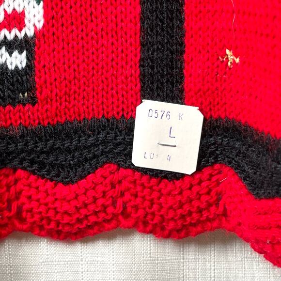 NUTCRACKER Christmas Holiday Sweater Size L Red Embellished Angel Snowman Winter - Picture 9 of 16